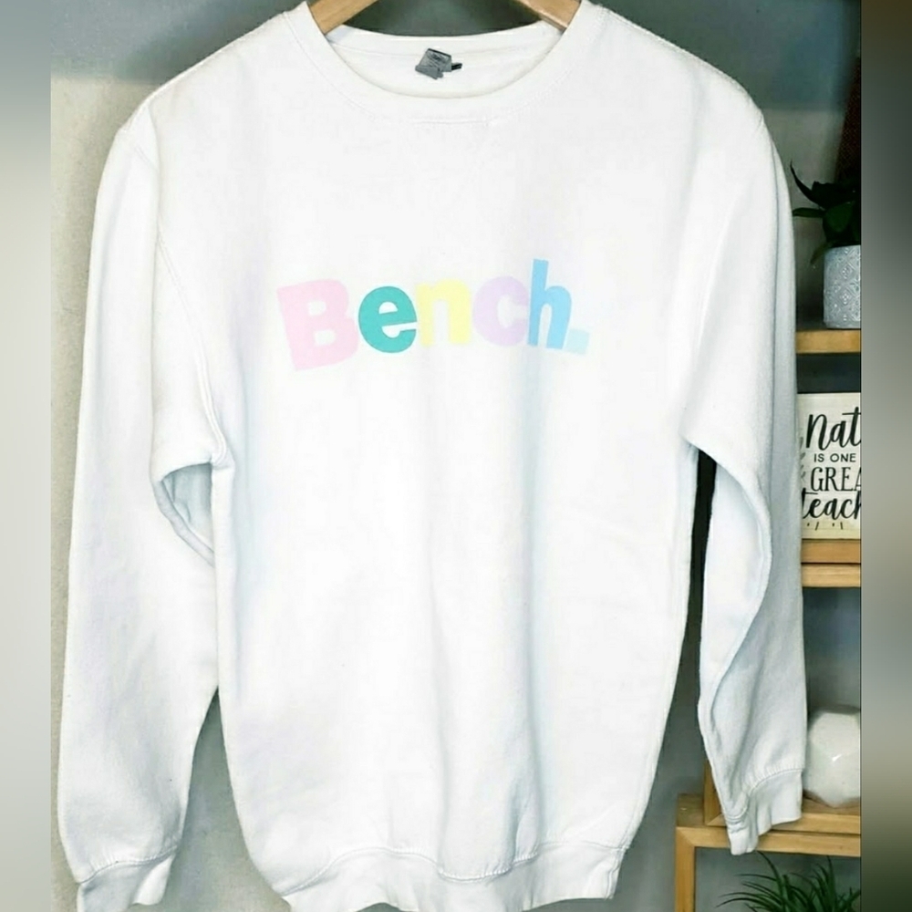 Bench White Sweatshirt with Colorful Logo